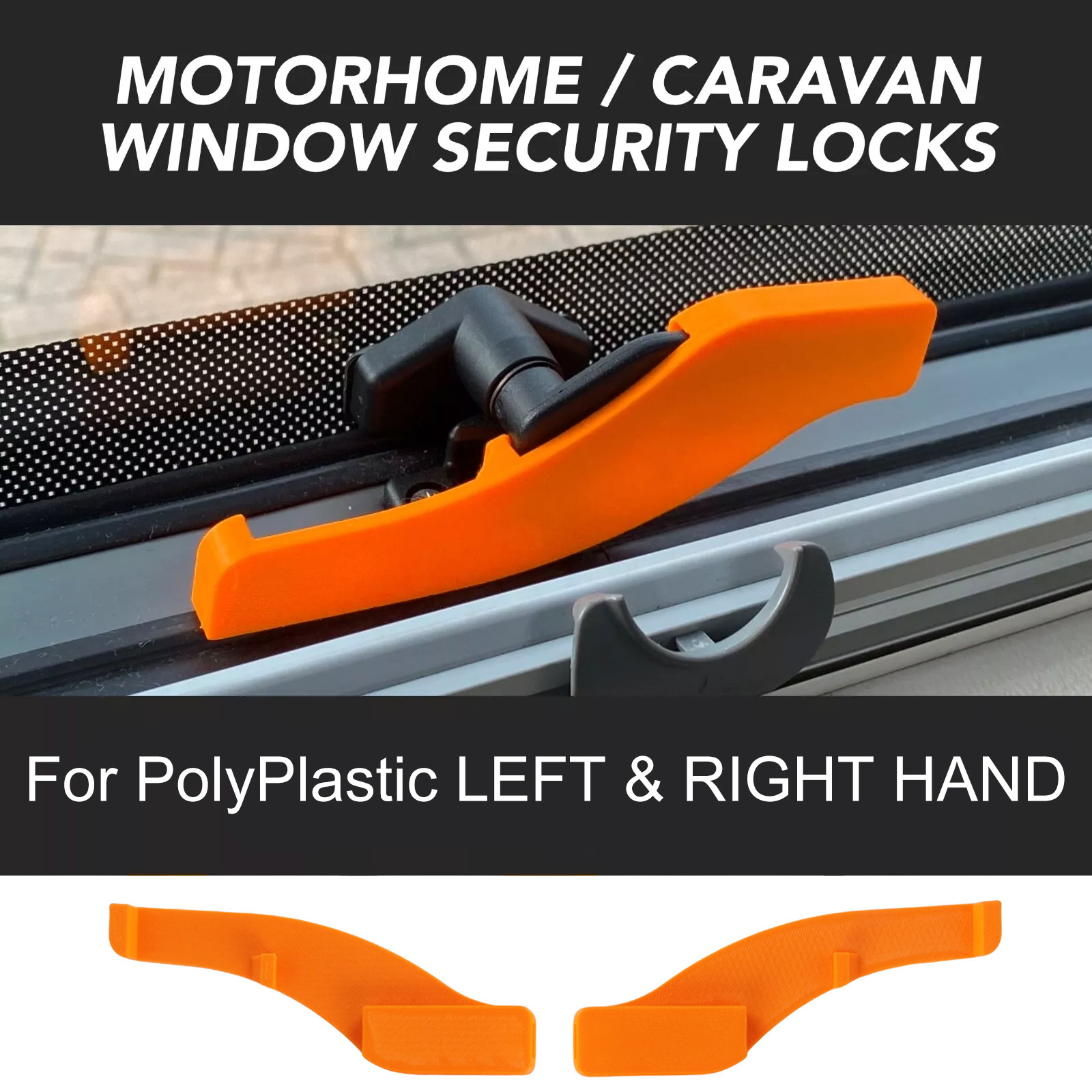 Pc Security Lock - 1set Caravan Left/Right Hand Window Polyplastic