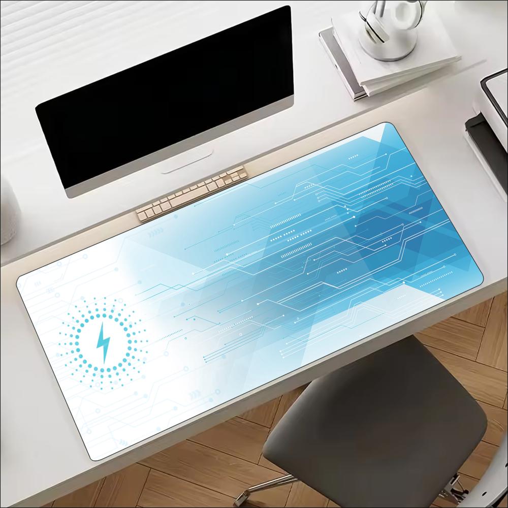 Blue Tech Circuit Gear Pattern - Office Tech Set Up 评论和价格