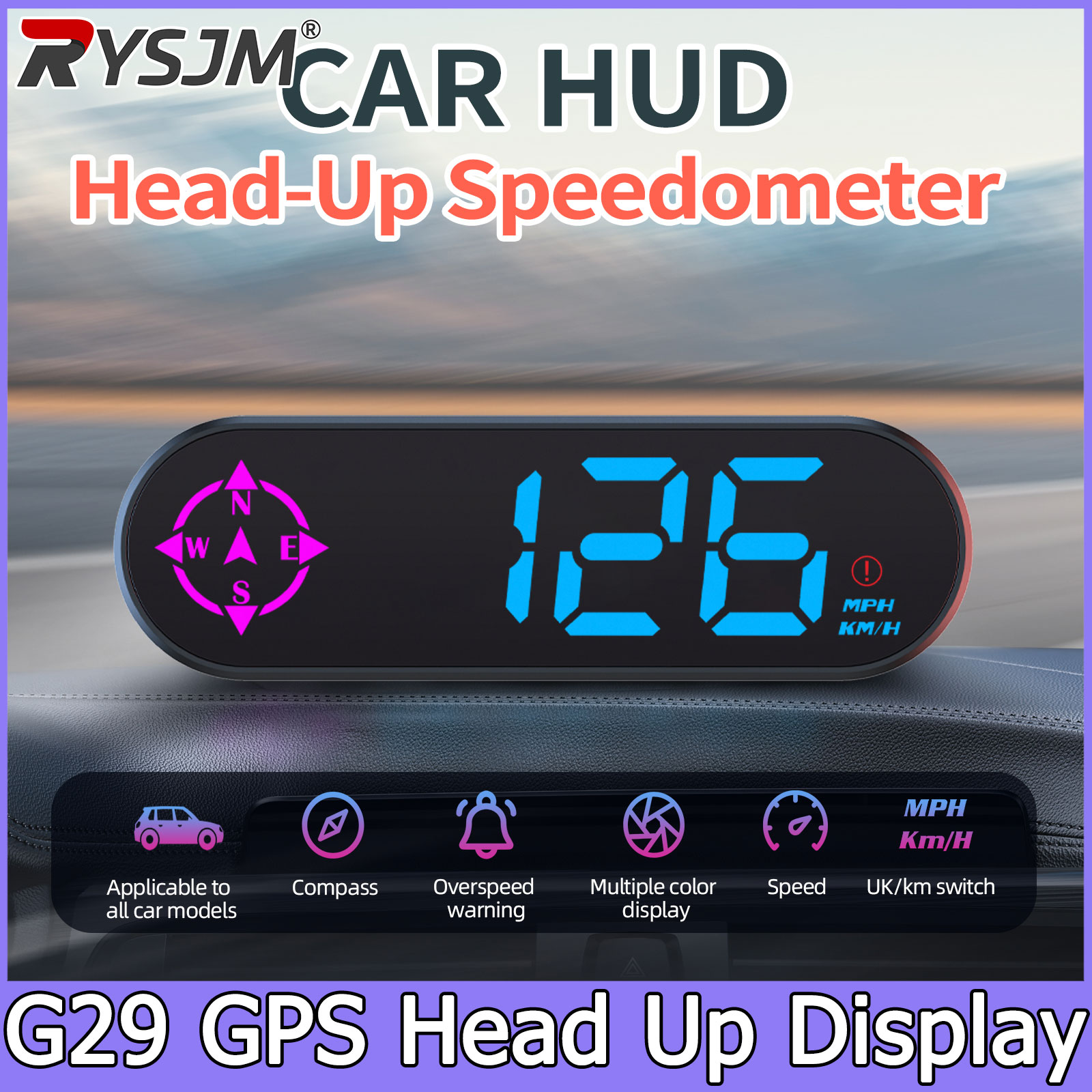 G29 Car Head up Display GPS HU - Pc Security Lock 评论和价格