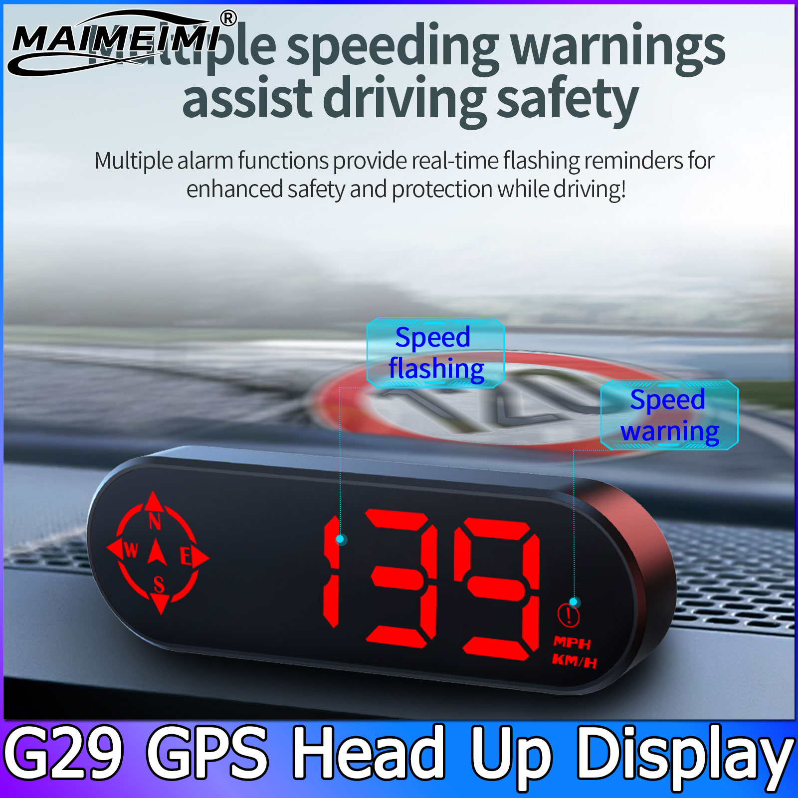 G29 Car Head up Display GPS HU - Pc Security Lock 评论和价格