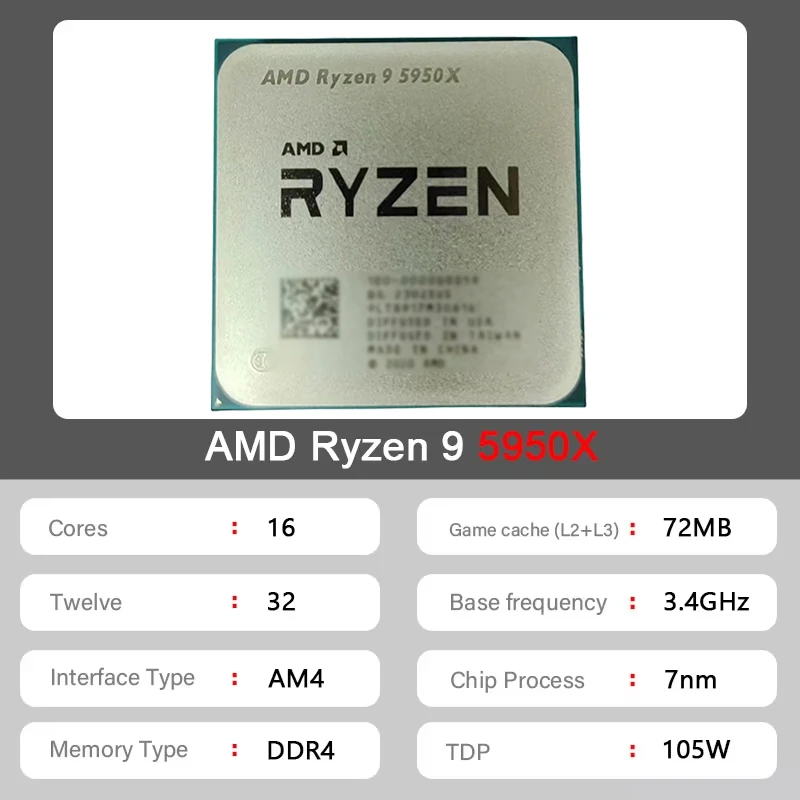 AMD Ryzen 9 5950X Zen3 AM4 Tra - Amd Cpu Ryzen 9 评论和价格