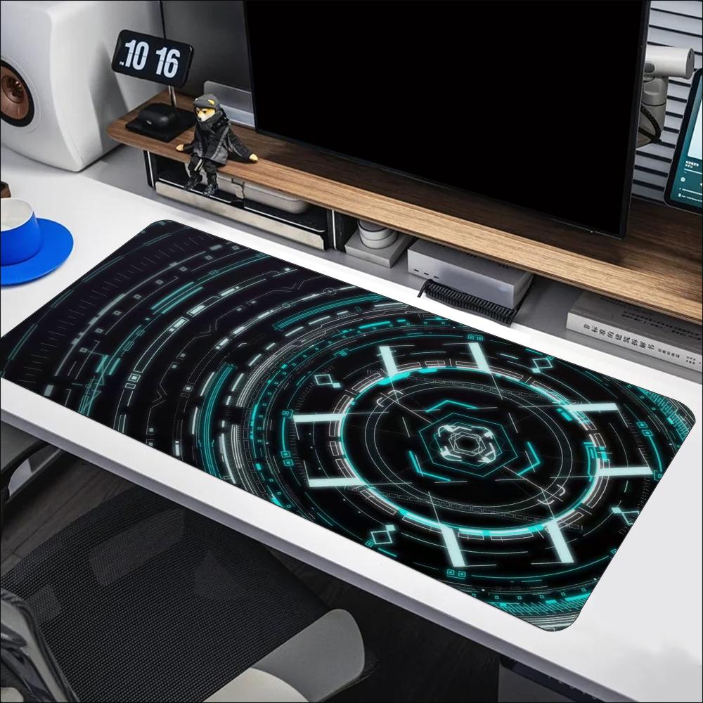 Blue Cyan Tech Circuit Circle  - Office Tech Set Up 评论和价格