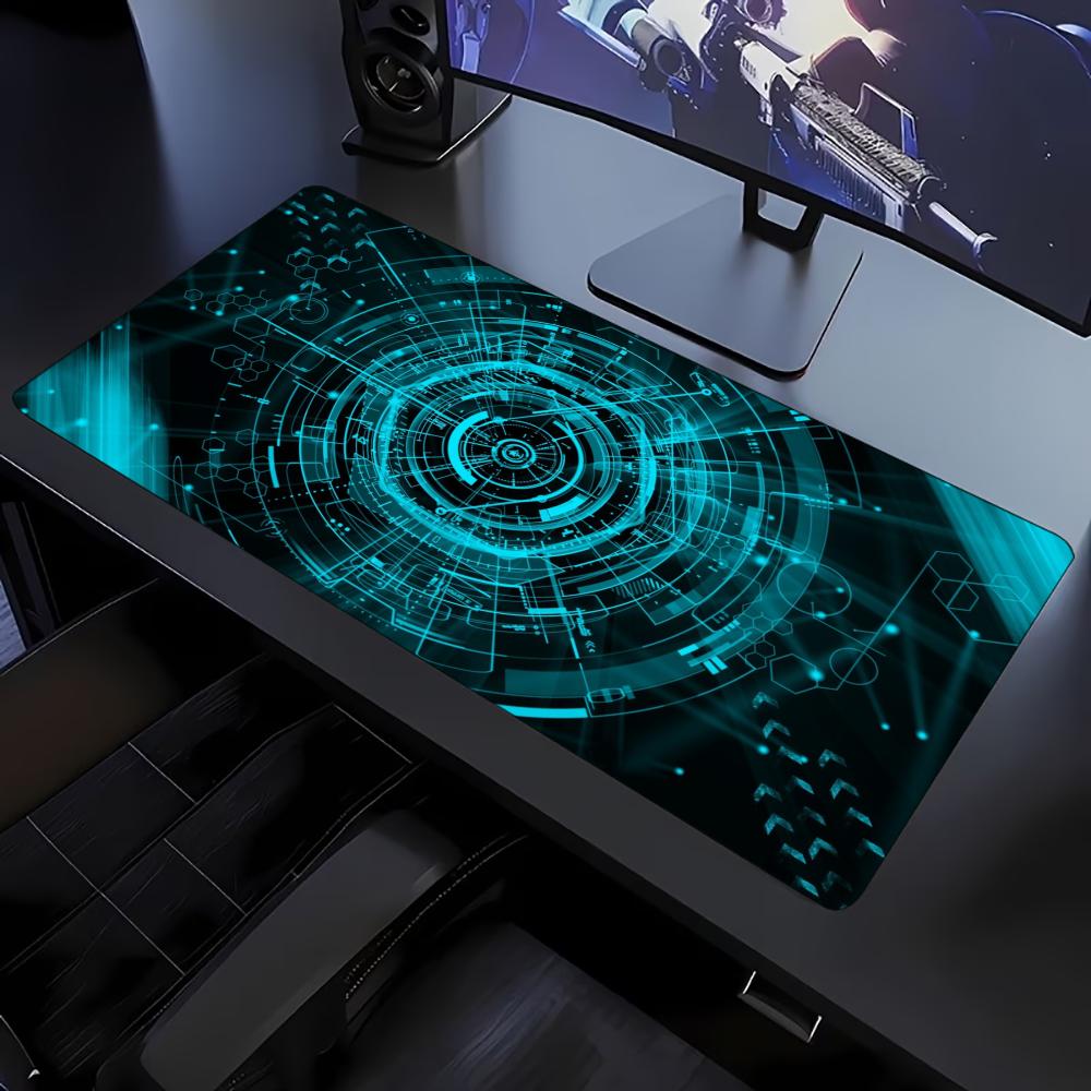 Blue Cyan Tech Circuit Circle  - Office Tech Set Up 评论和价格