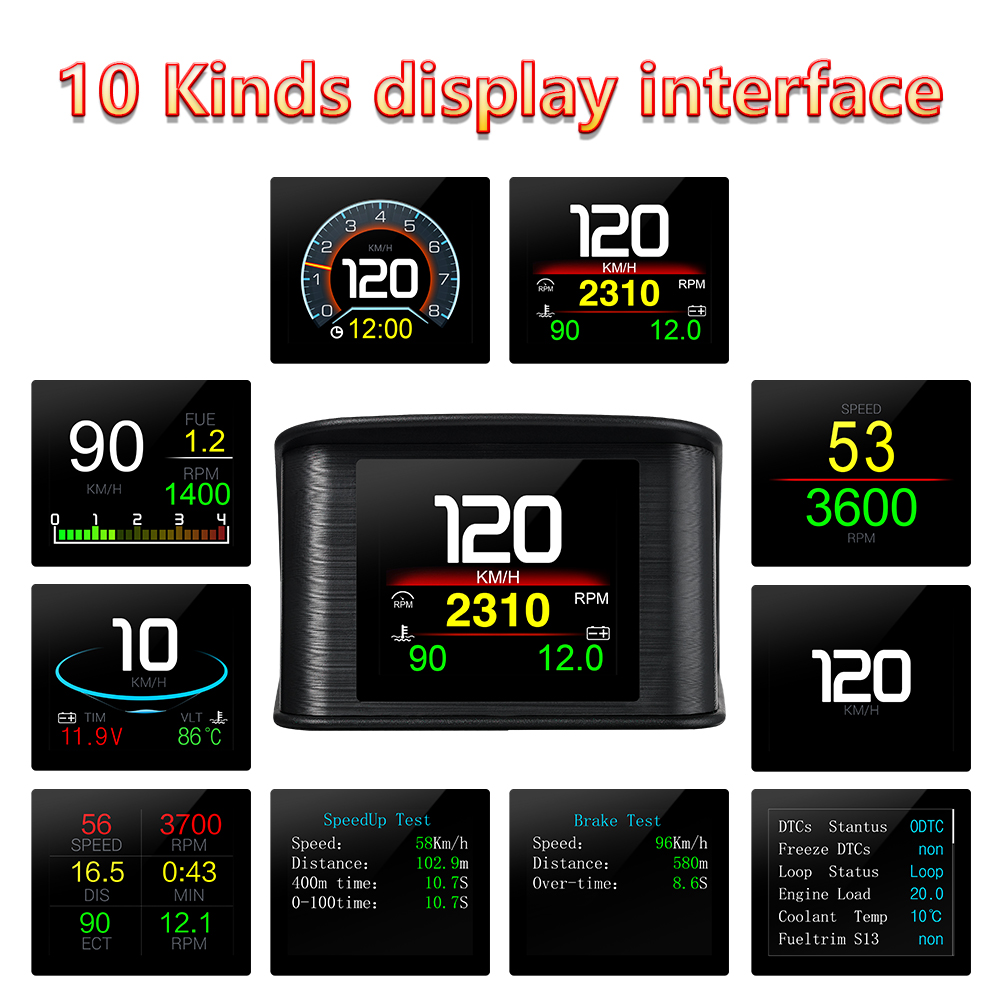 HUD OBD2+GPS On-board Computer - Pc Security Lock 评论和价格