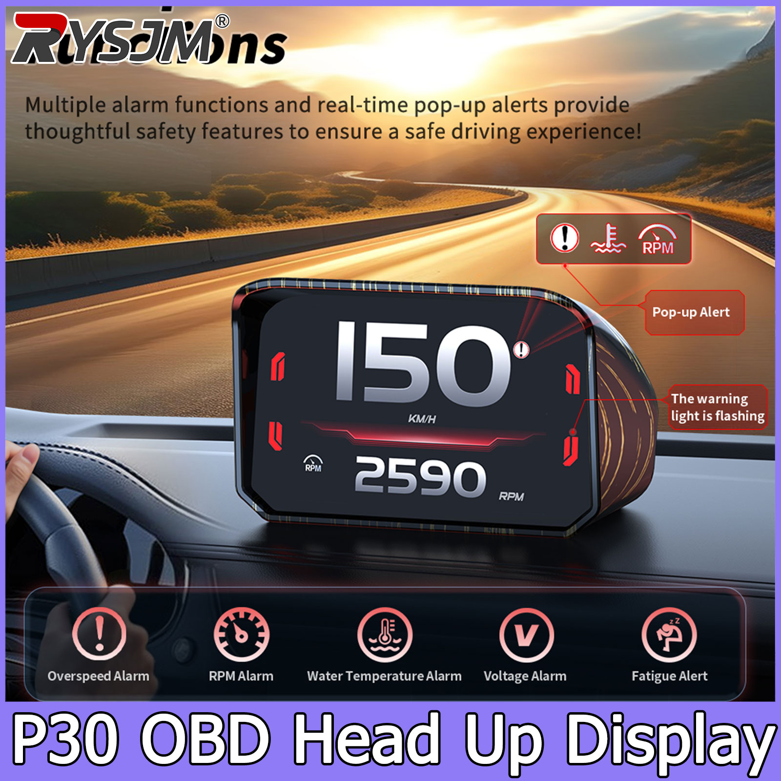 P30 Speedometer RPM Meter HUD  - Pc Security Lock 评论和价格
