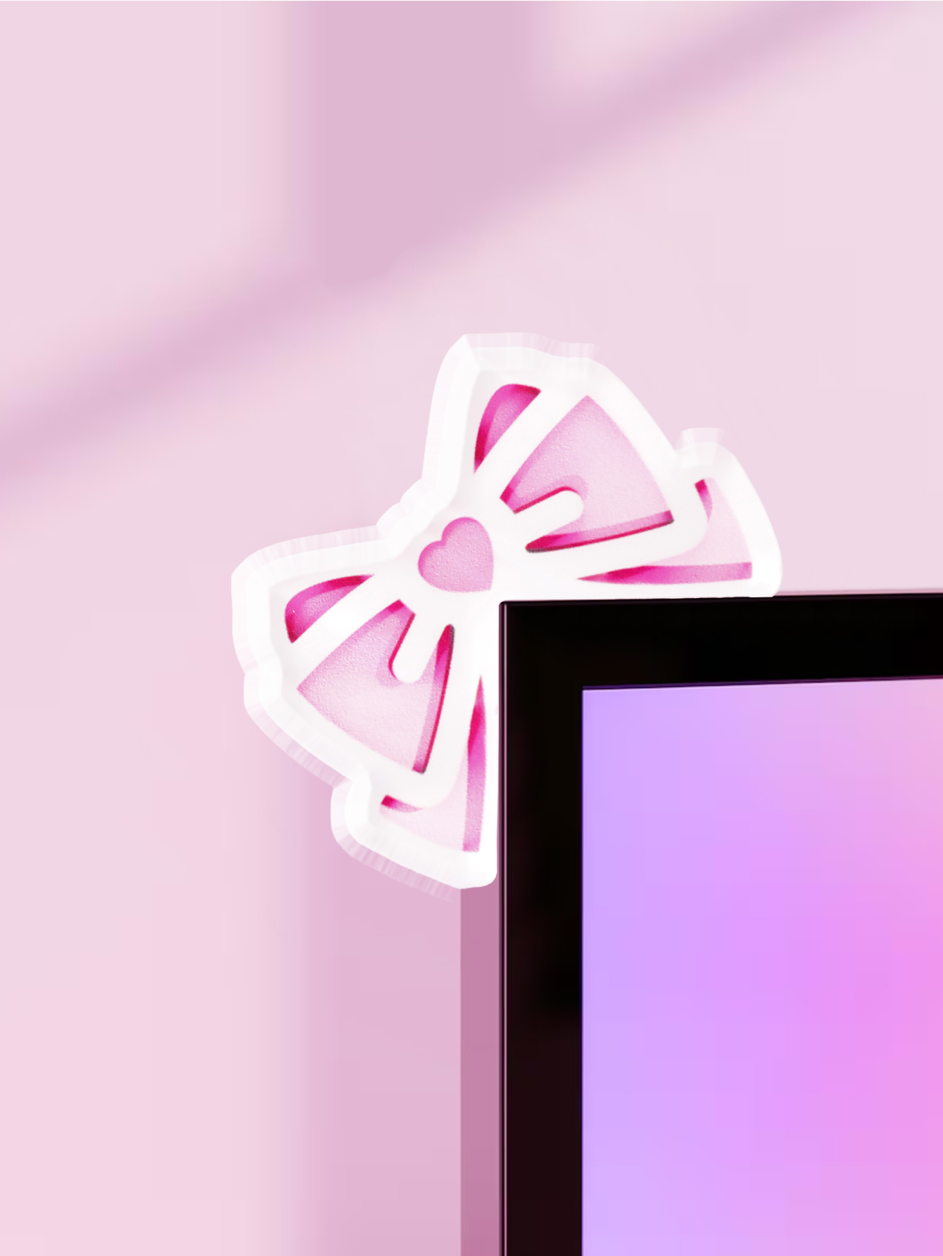 Kawaii Bow Monitor Decor Pink  - Office Technology 评论和价格