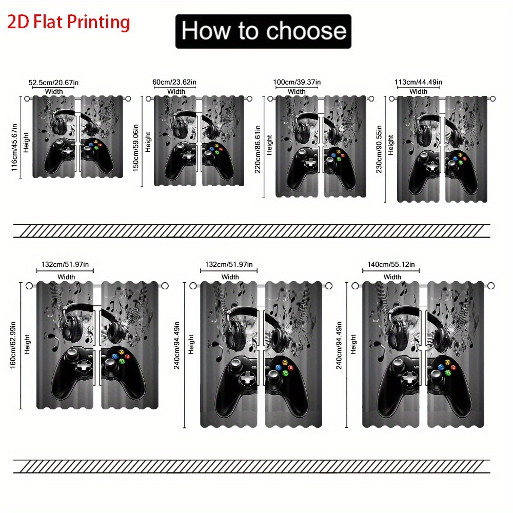 2pcs Game Controller Curtains  - Office Tech For Home 评论和价格